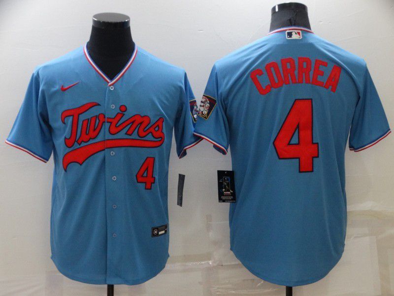 Men Minnesota Twins #4 Correa Blue Game 2024 Nike MLB Jersey style 1->customized ncaa jersey->Custom Jersey